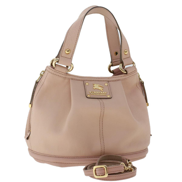 BURBERRY Blue Label Hand Bag Leather 2way Pink Auth bs7238 - Picture 1 of 16